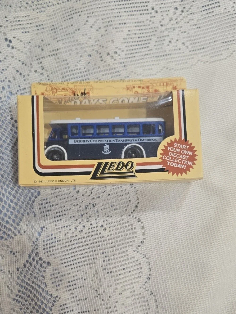 Blue Burnley Corporation Diecast Bus Toy